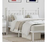 Iiaky 353619 Testiera in Metallo Bianco 140 cm Copri Testata Massello Letto Schienale Per Testate Comodino Decorazione Copertina