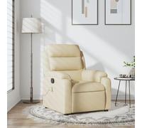 Iiaky 373483 Poltrona Massaggiante Reclinabile Crema in Tessuto Poltrona Relax Elettrica,Reclinabile a Letto E Seduta Ergonomica In Tessuto Per Arredo Salotto,Soggiorno e Ufficio