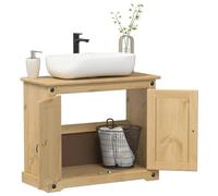 Iiaky 4002791 Mobile Lavabo da Bagno Corona 73x33x60cm Legno Massello di Pino Mobile da Bagno,Armadietto Autoportante,per Soggiorno,Cucina,Corridoio
