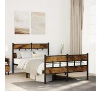 Iiaky 4017069 Giroletto senza Materaso in Metallo Rovere Fumo 120x200 cm Letto,Struttura Letto a Piattaforma E contenitore sotto il letto,Facile da Montare, Senza rumori
