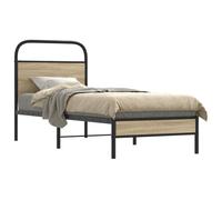 Iiaky 4100347 Giroletto senza Materasso Rovere Fumo 80x200 cm in Truciolato Letto,Struttura Letto a Piattaforma E contenitore sotto il letto,Facile da Montare, Senza rumori