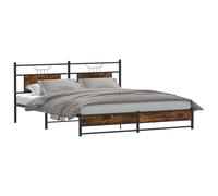 Iiaky 4106911 Giroletto senza Materasso Rovere Fumo 160x200 cm in Truciolato Letto,Struttura Letto a Piattaforma E contenitore sotto il letto,Facile da Montare