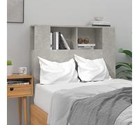 Iiaky 811911 Testiera con Scomparti Grigio Cemento 100x18,5x104,5cm Copri Testata Massello Letto Schienale Per Testate Comodino Decorazione Copertina