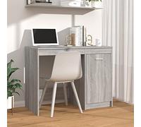 Iiaky 815487 Scrivania Grigio Sonoma 100x50x76 cm in Legno Multistrato Scrivania in Legno,Scrivania,Scrivania Porta Computer,Stile Vintage,per Studio,Ufficio