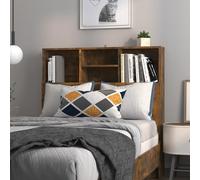 Iiaky 817243 Testiera con Contenitore Rovere Fumo 100x19x103,5 cm Copri Testata Massello Letto Schienale Per Testate Comodino Decorazione Copertina