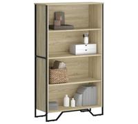 Iiaky 848630 Libreria Rovere Sonoma 80x31x137,5 cm in Legno Multistrato Scaffale, Libreria, Divisorio per Stanza, Organizzatore Autoportante a Cubi, Stile Moderno, per Soggiorno, Camera da Letto, Uffi