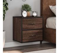 Iiaky 848733 Comodini a Muro 2 pz Rovere Marrone 40x31x39,5 cm Comodini per Camera da Letto in Legno, Tavolino Design Moderno, Mobiletto Salvaspazio per Soggiorno
