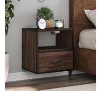 Iiaky 848742 Comodino a Muro Rovere Marrone 40x31x39,5 cm Comodini per Camera da Letto in Legno, Tavolino Design Moderno, Mobiletto Salvaspazio per Soggiorno