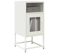 Iiaky 853415 Comodino Bianco 36x39x78 cm in Acciaio Laminato a Freddo Comodino,Comodino per Camera da Letto,Comodino Salvaspazio per Soggiorno,Cameretta