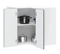 Iiaky 854098 Pensile da Cucina ad Angolo Porto Nero in Legno Multistrato Pensile a Muro da Cucina in Legno Armadietto Vetrinetta Credenza