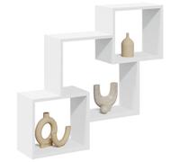 Iiaky 854805 Mobile a Parete 78x18x71 cm Bianco in Legno Multistrato Mensole da Muro Senza Foratura, per Bagno da Parete, Moderne Design Cubi, per Cameretta,Cucina, Salotto