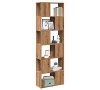 Iiaky 856731 Libreria/Divisorio Stanza Rovere Artigianale 60x24x186 cm Scaffale, Libreria, Divisorio per Stanza, Organizzatore Autoportante a Cubi, Stile Moderno, per Soggiorno, Camera da Letto, Uffic