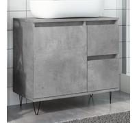 Iiaky 857225 Armadietto da Bagno Grigio Cemento 65x33x60cm in Truciolato Mobile da Bagno,Armadietto Autoportante,per Soggiorno,Cucina,Corridoio