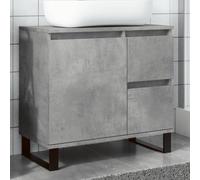 Iiaky 857228 Armadietto da Bagno Grigio Cemento 65x33x60cm in Truciolato Mobile da Bagno,Armadietto Autoportante,per Soggiorno,Cucina,Corridoio