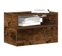Iiaky 858604 Comodino a Muro Rovere Fumo 45x26x28,5 cm Comodini per Camera da Letto in Legno, Tavolino Design Moderno, Mobiletto Salvaspazio per Soggiorno