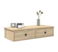 Iiaky 859952 Scaffale a Parete con Cassetti Sonoma 80x31x17 cm in Truciolato Mensola da Muro, Mensola da Parete,per Portafoto Decorazioni, Soggiorno Studio Cucina