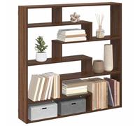 Iiaky 860028 Mensola a Cubo da Parete 7 Scomparti Truciolato Rovere Marrone Mensola da Muro, Mensola da Parete,per Portafoto Decorazioni, Soggiorno Studio Cucina