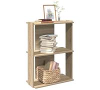 Iiaky 860258 Libreria 3 Ripiani Rovere Sonoma 60x30x80 cm Legno Multistrato Scaffale, Libreria, Divisorio per Stanza, Organizzatore Autoportante a Cubi, Stile Moderno, per Soggiorno, Camera da Letto,