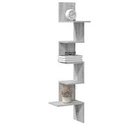 Iiaky 860522 Scaffale Angolare Muro Grigio Sonoma 32x32x127,5 cm Truciolato Mensola da Muro, Mensola da Parete,per Portafoto Decorazioni, Soggiorno Studio Cucina