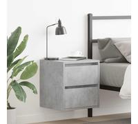 Iiaky 861253 Comodino a Muro Grigio Cemento 38x34x40 cm Comodini per Camera da Letto in Legno,Tavolino Design Moderno,Mobiletto Salvaspazio per Soggiorno