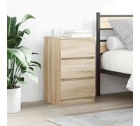Iiaky 861342 Comodini con 3 Cassetti 2 pz Rovere Sonoma 39x35x65 cm Comodini per Camera da Letto in Legno,Tavolino Design Moderno,Mobiletto Salvaspazio per Soggiorno