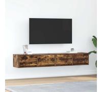 Iiaky 861517 Mobili TV 2 pz Rovere Fumo 80x31x25,5 cm Legno Multistrato Montaggio Veloce senza Utensili Toolless,Mobile TV per Televisore per Soggiorno,Moderno