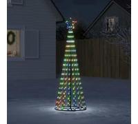 Iiaky Albero Natale da Esterno di luci Albero di Natale Luminoso Altezza 500 cm Albero LED Esterno Puntale a Stella Decorazioni Natalizie Interno Esterno-Multicolore-180 cm