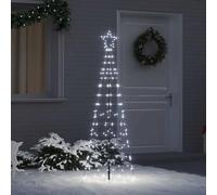 Iiaky Albero Natale da Esterno di luci Albero LED Esterno Albero di Natale Luminoso Altezza 250 cm Puntale a Stella Decorazioni Natalizie Interno Esterno -Bianco freddo-250 cm