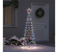 Iiaky Albero Natale da Esterno di luci Albero LED Esterno Albero di Natale Luminoso Altezza 250 cm Puntale a Stella Decorazioni Natalizie Interno Esterno -Multicolore-250 cm