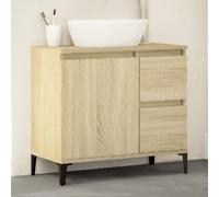 Iiaky Armadietto da Bagno Rovere Sonoma 65x33x60 cm Legno Multistrato,Mobile Sottolavabo per Bagno,Armadietto Sottolavabo Salvaspazio,Armadio Salvaspazio