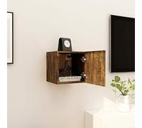 Iiaky Armadietto TV Montato a Parete Rovere Fumo 30,5x30x30 cm,Pensile da Cucina a Parete,Armadio Sospeso in Legno,Armadietto da Muro Spazioso e Resistente