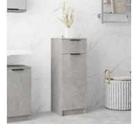 Iiaky Armadio da Bagno Grigio Cemento 32x34x90cm in Legno Multistrato | Mobiletto Armadietto Cabinet Laterale per Il Bagno