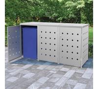 Iiaky Copribidone per Spazzatura Triplo 240 L in Acciaio Inox,Copri Bidoni Spazzatura,da Esterno,Nascondi Bidoni Immondizia,Copertura per Bidone,Gabbia Copribidone,Contenitori,Pattumiera,Box Rifiuti