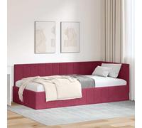 Iiaky Divano Letto 2 Posti Letto Singolo con Funzione di Sonno Letto Imbottito Singolo Struttura Letto con Rete a doghe in Legno e Velluto per Soggiorno e Camera-Rosso vino-100 x 200 cm