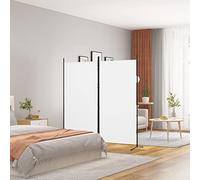 Iiaky Divisorio a 2 Pannelli Bianco 175x180 cm Tessuto,Separé Divisorio Interno,Paravento da Esterno ed Interno con Piedini,Pannelli Divisori per Ufficio,Salotto e Camera da Letto