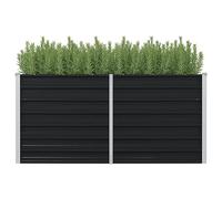 Iiaky Fioriera Rialzata Antracite 160x80x77 cm in Acciaio Zincato,Fioriera da Esterno,Orto Verticale Rialzato da Esterno per Balcone e Giardino,Mini Orto Rialzato per Piantine,Giardino Verticale da Es