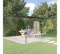 Iiaky Gazebo Antracite 4x4 m 180 g/m² Tessuto e Acciaio,Gazebo Pergola con Telo Impermeabile Richiudibile E Struttura Rettangolare in Acciaio Inossidabile Ad Alta Densità,per Arredo Giardino,Terrazzo