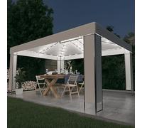 Iiaky Gazebo con Stringa di Luci LED Bianco 3x4 m,Gazebo Pergola Con Telo Impermeabile Richiudibile E Struttura Rettangolare In Acciaio Inossidabile Ad Alta Densità,Per Arredo Giardino,Terrazzo e Atti