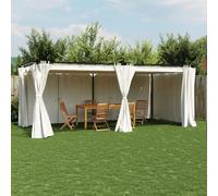 Iiaky Gazebo con Tende Crema 6x3 m in Acciaio,Gazebo Pergola Con Telo Impermeabile Richiudibile E Struttura Rettangolare In Acciaio Inossidabile Ad Alta Densità,Per Arredo Giardino,Terrazzo e Attività