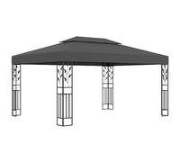 Iiaky Gazebo con Tetto Doppio 3x4 m Antracite,Gazebo Pergola Con Telo Impermeabile Richiudibile E Struttura Rettangolare In Acciaio Inossidabile Ad Alta Densità,Per Arredo Giardino,Terrazzo e Attività