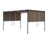 Iiaky Gazebo da Giardino con Tenda Laterale 4x3x2,25 m Talpa,Gazebo Pergola Con Telo Impermeabile Richiudibile E Struttura Rettangolare In Acciaio Inossidabile Ad Alta Densità,Per Arredo Giardino,Terr