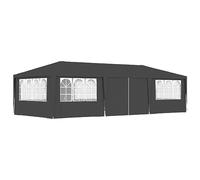 Iiaky Gazebo Professionale con Pareti 4x9 m Antracite 90 g/m²,Gazebo Pergola Con Telo Impermeabile Richiudibile E Struttura Rettangolare In Acciaio Inossidabile Ad Alta Densità,Per Arredo Giardino,Ter