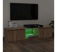 Iiaky Mobile Porta TV 120 cm Mobile Porta TV con Illuminazione LED a Orientabile Il Colore Mobile Porta TV Soggiorno-Rovere marrone-120 x 30 x 36 cm