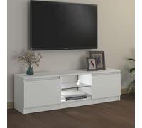 Iiaky Mobile porta tv 120 cm Mobile Porta TV con Illuminazione LED a Orientabile il Colore Mobile porta tv soggiorno-Bianco-120 x 30 x 36 cm