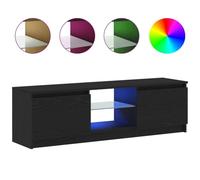 Iiaky Mobile Porta TV 120 cm Mobile Porta TV con Illuminazione LED a Orientabile Il Colore Mobile Porta TV Soggiorno-Rovere nero-120 x 30 x 36 cm