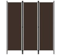 Iiaky Paravento 3 Pannelli Marrone 150x180 cm,Paravento da Interno in Metallo,Separé Divisorio Interno Pieghevole con Piedini Stabili,Pannelli Divisori per Interni per Casa e Ufficio