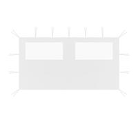 Iiaky Parete con Finestre per Gazebo 4x2 m Bianca,Pannelli Laterali per Gazebo Impermeabile,Tessuto Oxford 210D,Pannello Laterale di Ricambio per Gazebo da Giardino,Esterno o Festa