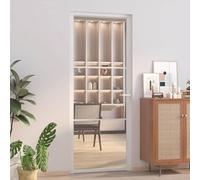 Iiaky Porta Interna in Vetro Porte Interne Moderne Alluminio Porta Interna in Vetro ESG e Alluminio per Bagno Cucina Studio-Bianco e trasparente-83 x 201.5 cm/Tipo 2