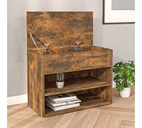Iiaky Scarpiera Rovere Fumo 60x30x45 cm in Legno Multistrato-Mobiletto portaoggetti per Scarpe,Armadio con ripiano Grande capacità per entrata,corridoio