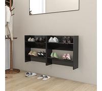 Iiaky Scarpiere a Muro 2pz Nero Lucido 60x18x60cm Legno Multistrato,Organizer Scarpiera Portascarpe,Grande capacità di Stoccaggio Salvaspazio per Il Corridoio